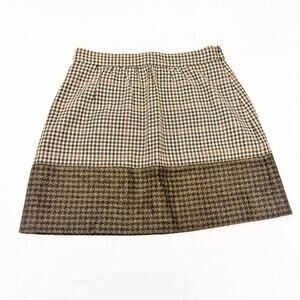 J. Crew Plaid Patterned Lambs Wool Lined Mini Skirt Size 4